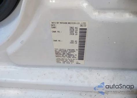 2020 Nissan Altima S Fwd z USA, uszkodzony, nr VIN 1N4BL4BV3LN322323